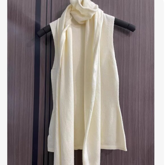 NEW STAUD Canal Knit Top Ivory with Scart Wool Quiet Lux Causal - Picture 5 of 9